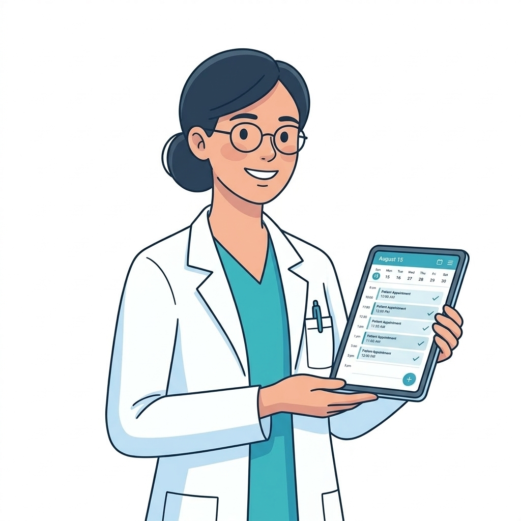Fisioterapeuta gerenciando agendamentos e atendimentos com agilidade no Pluri Fisio
